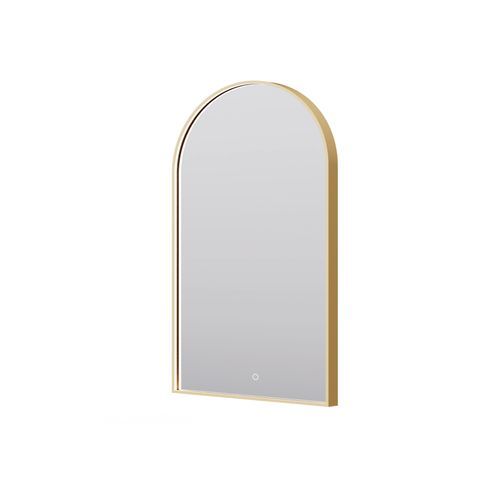 Eclipse Arch Gold LED Framed Mirror with Demister