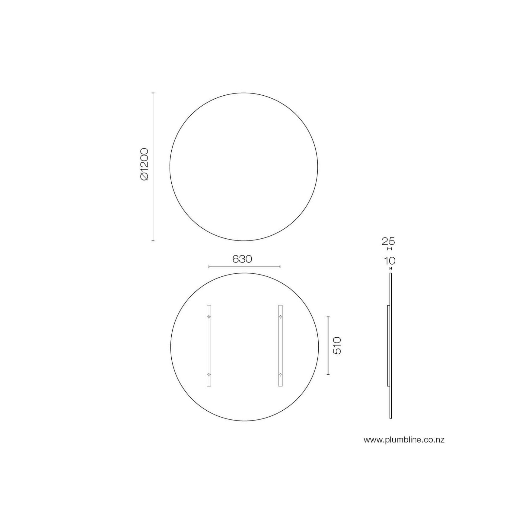 Frame 1200 Round Mirror Black