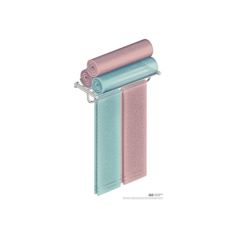 Towel Shelf with Hang Bar 650mm