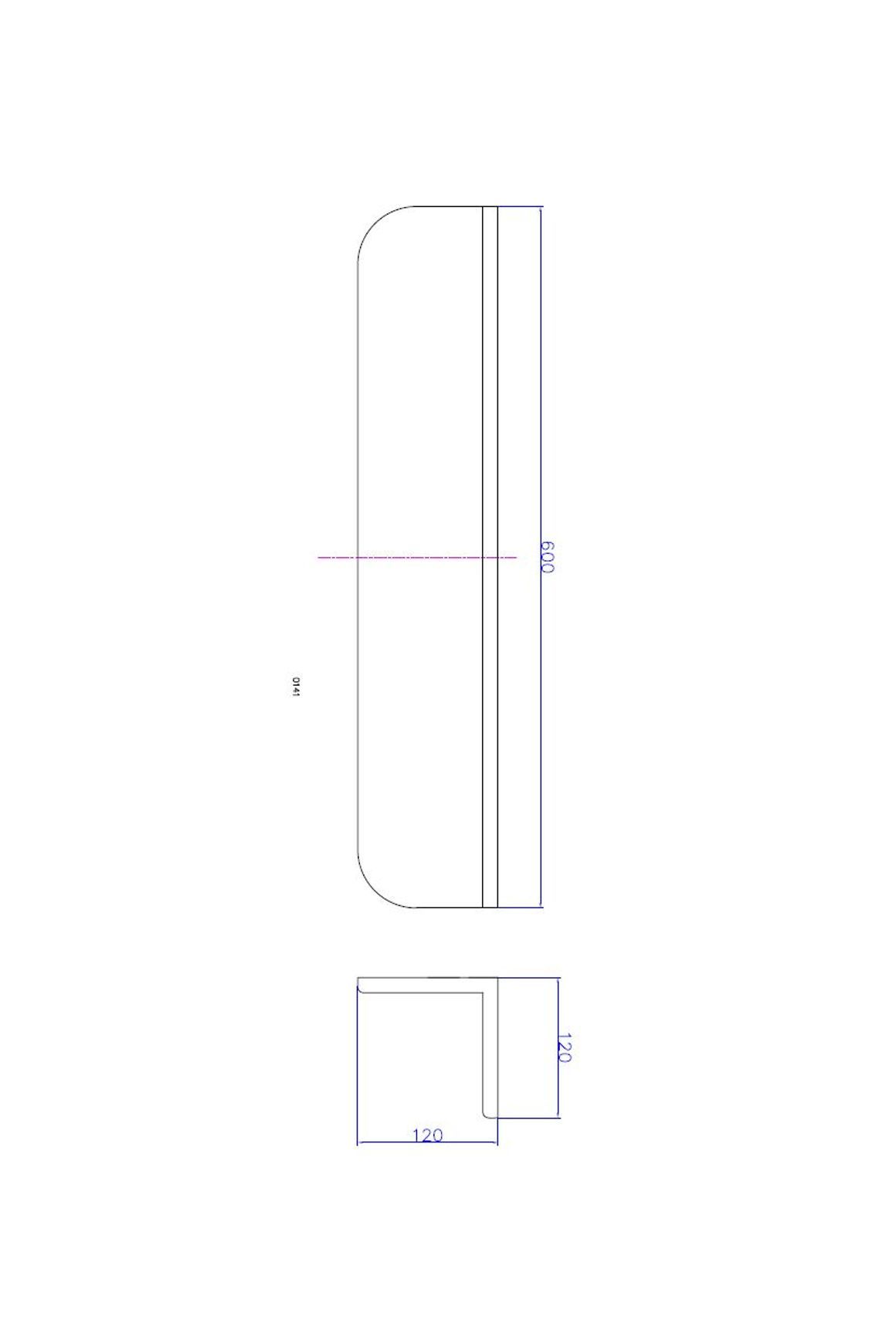 iStone Flippable 600mm Shelf Gloss Black