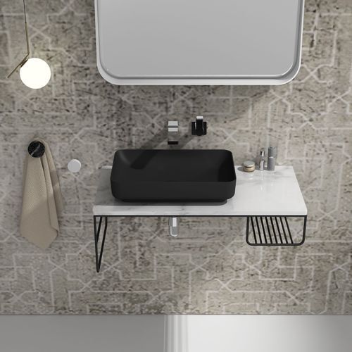 G2737-0 Wall Hung Marble & Black Vanity Basin