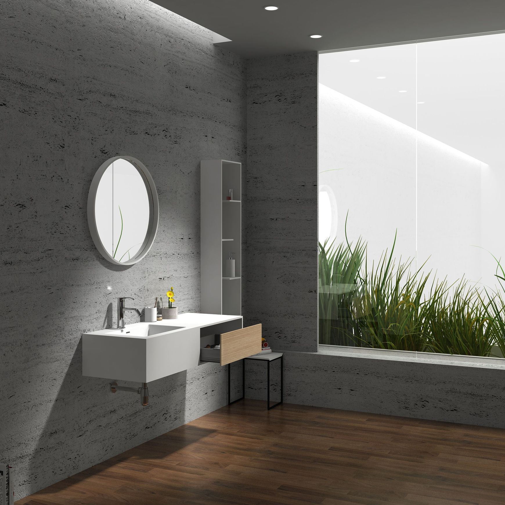 1200mm Wall Hung Solid Surface Vanity 1200mm G38483-3