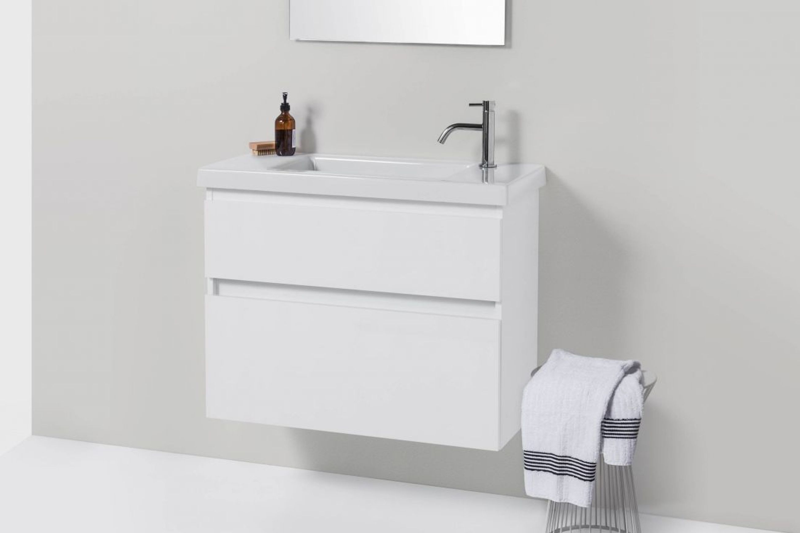 Cangas Slim Wall-Hung Vanity, 2 Drawers