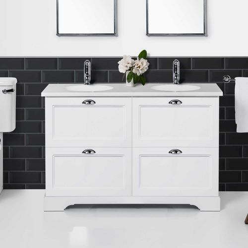 English Classic 1130 Floor Standing Vanity Double Bowl 4 Drawers