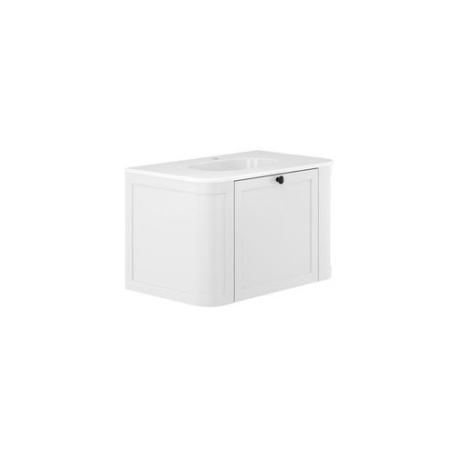 Lola Mila Curved Satin White Wall-Hung Vanity