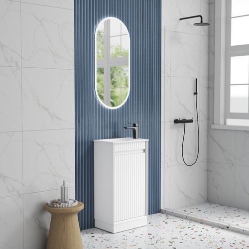 Aulic Mini Ravia Floor Standing Matte White Cabinet