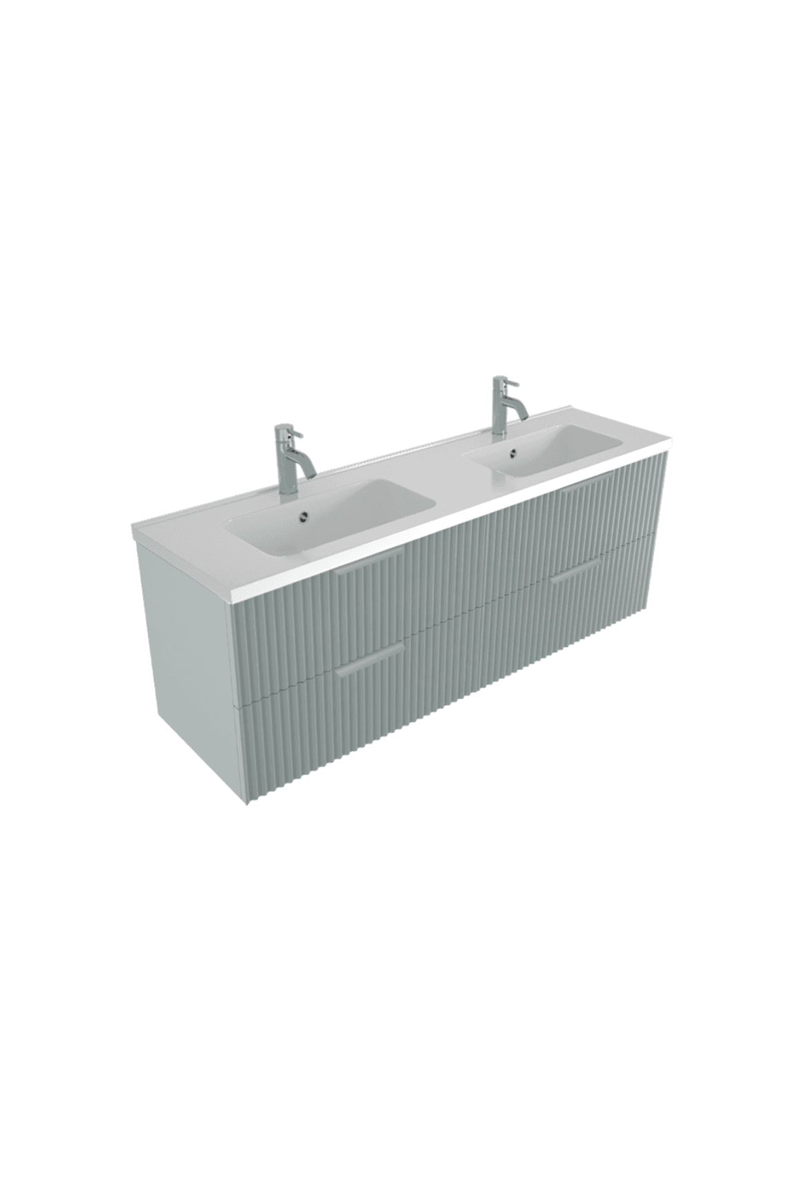 Pettine 1500 Double Bowl 4 Drawer Wall Vanity