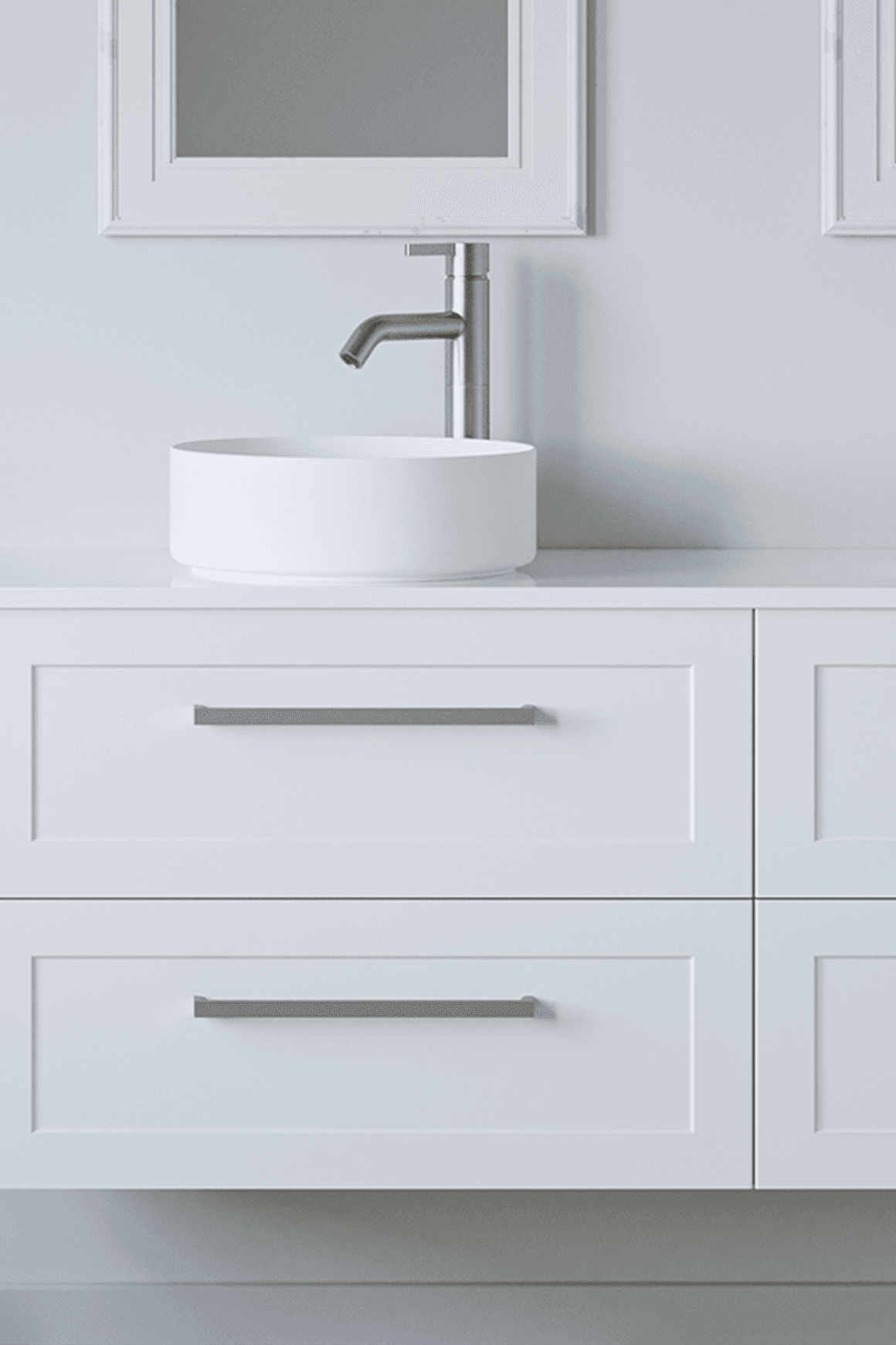 Telaio 1500 Single Left Bowl 4 Drawer Wall Vanity
