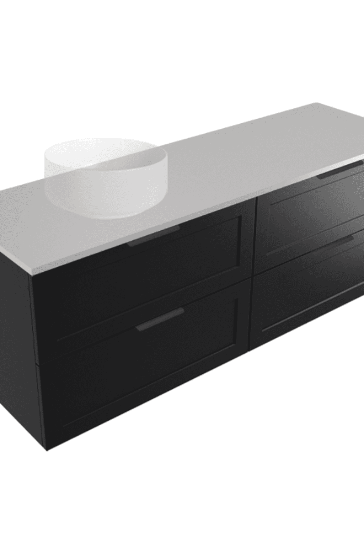 Telaio 1500 Single Left Bowl 4 Drawer Wall Vanity