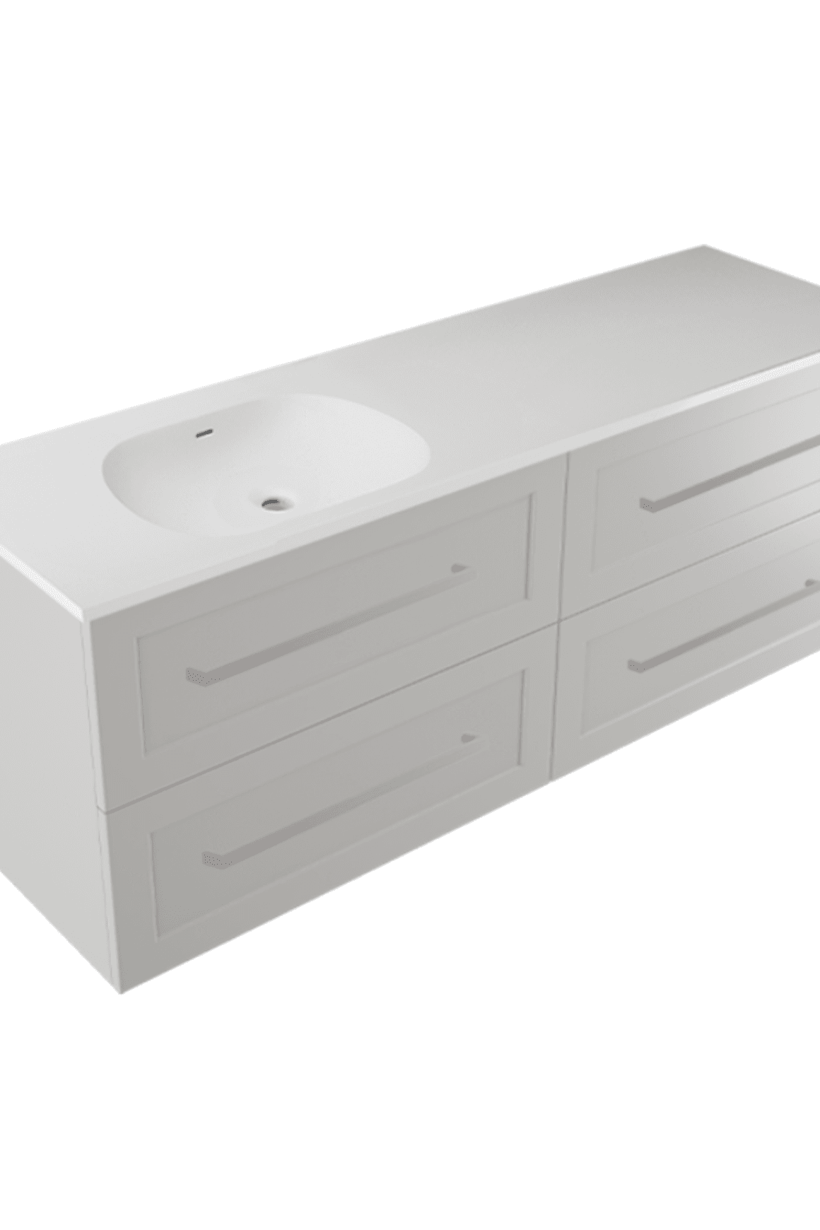 Telaio 1500 Single Left Bowl 4 Drawer Wall Vanity