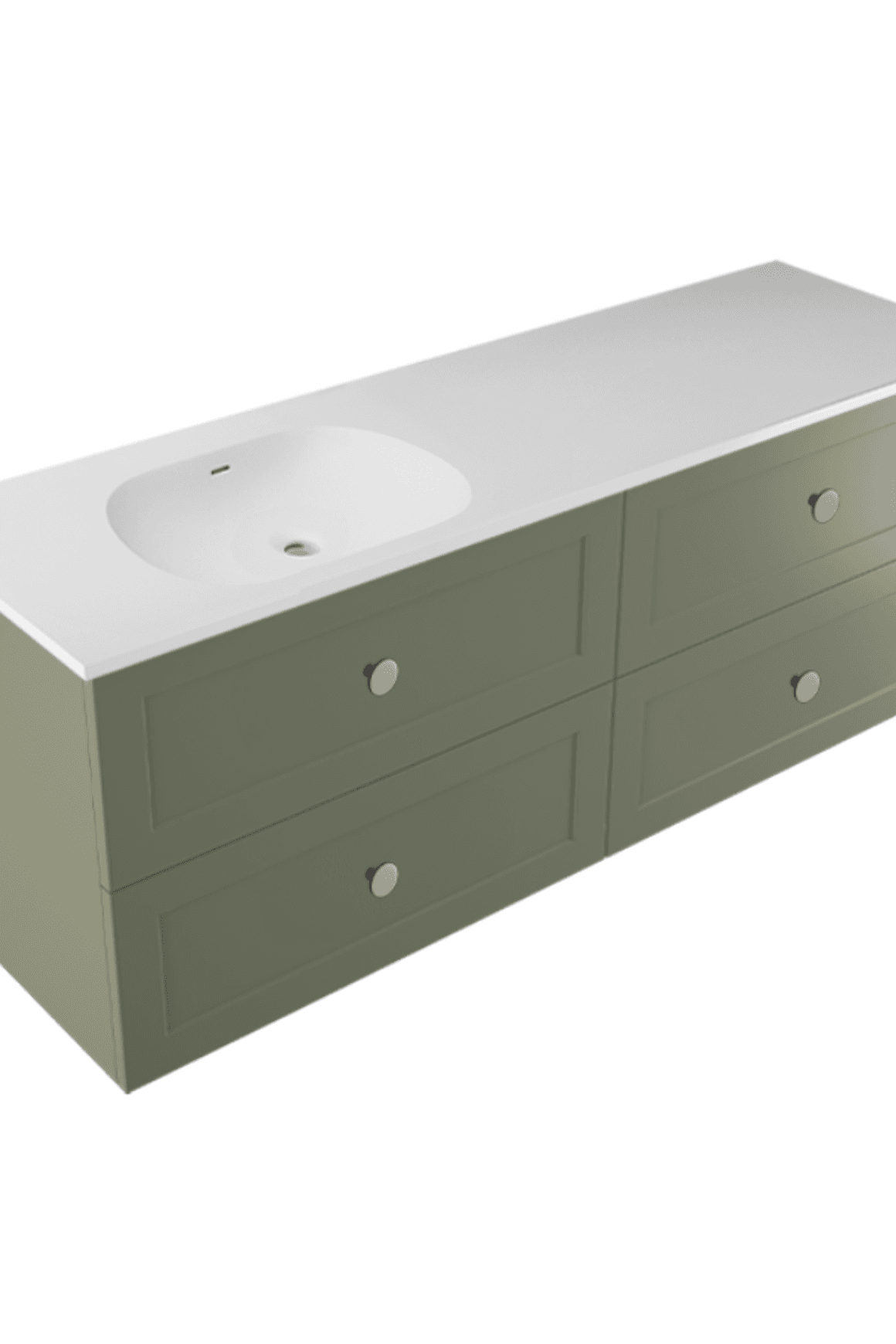 Telaio 1500 Single Left Bowl 4 Drawer Wall Vanity