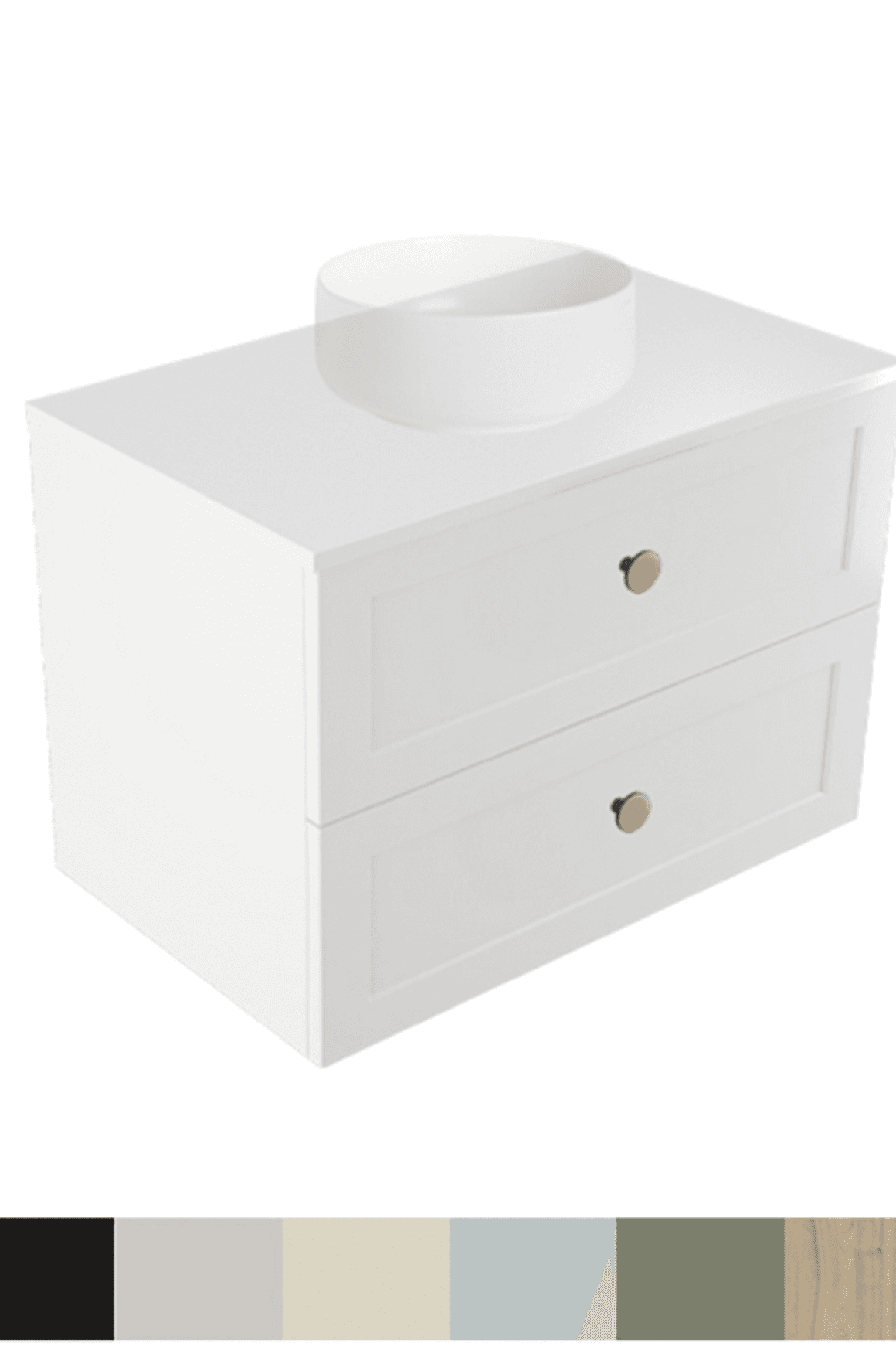 Telaio 750 Single Centre Bowl 2 Drawer Wall Vanity
