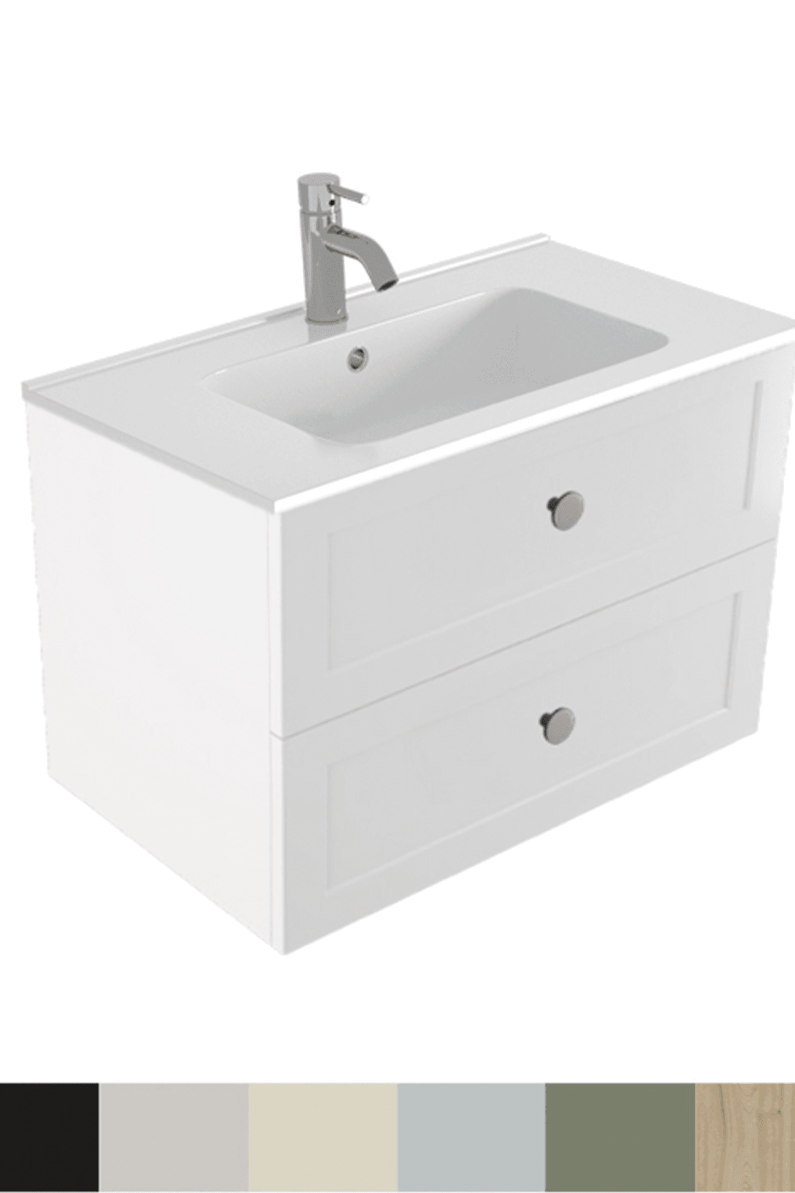 Telaio 750 Single Centre Bowl 2 Drawer Wall Vanity