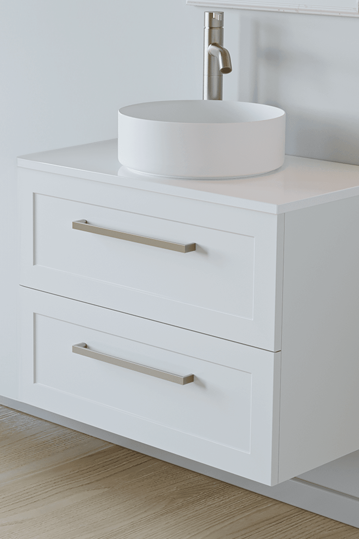 Telaio 750 Single Centre Bowl 2 Drawer Wall Vanity
