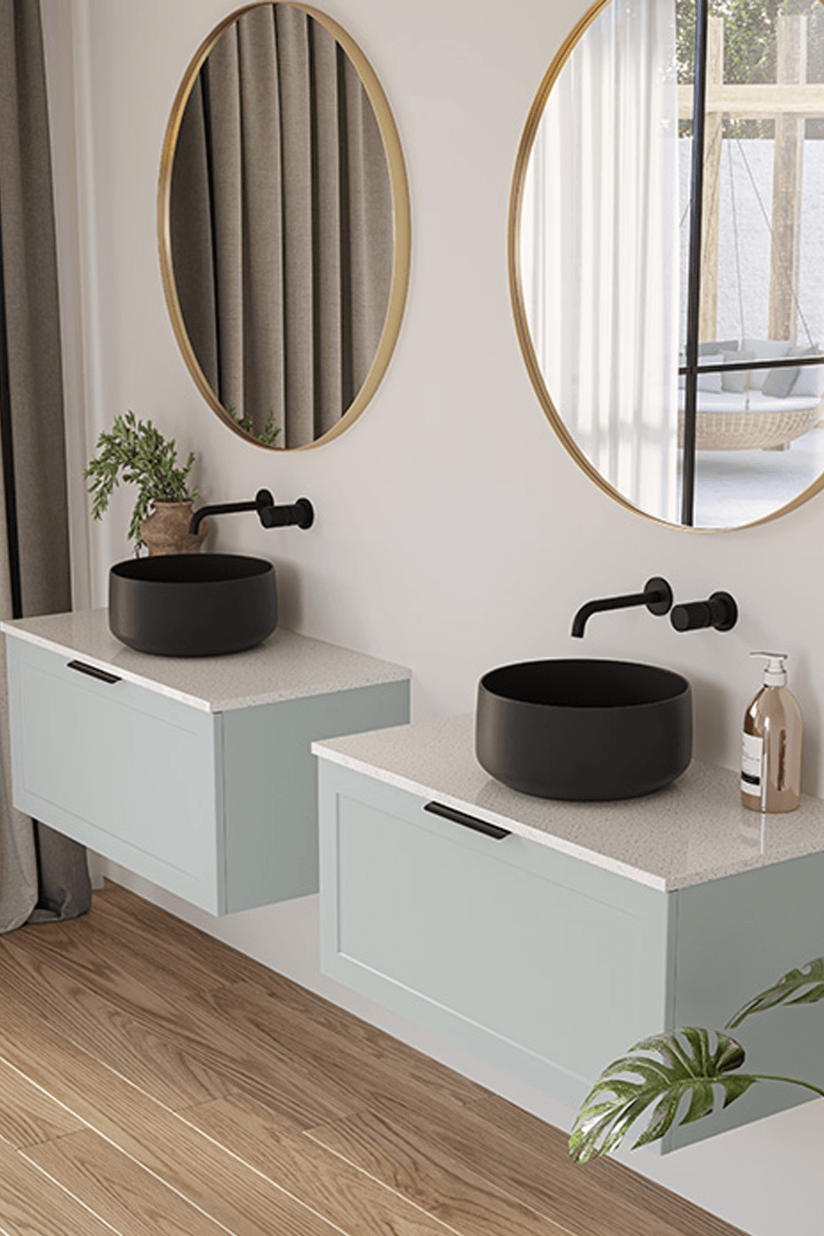 Telaio 900 Single Centre Bowl Wall Vanity