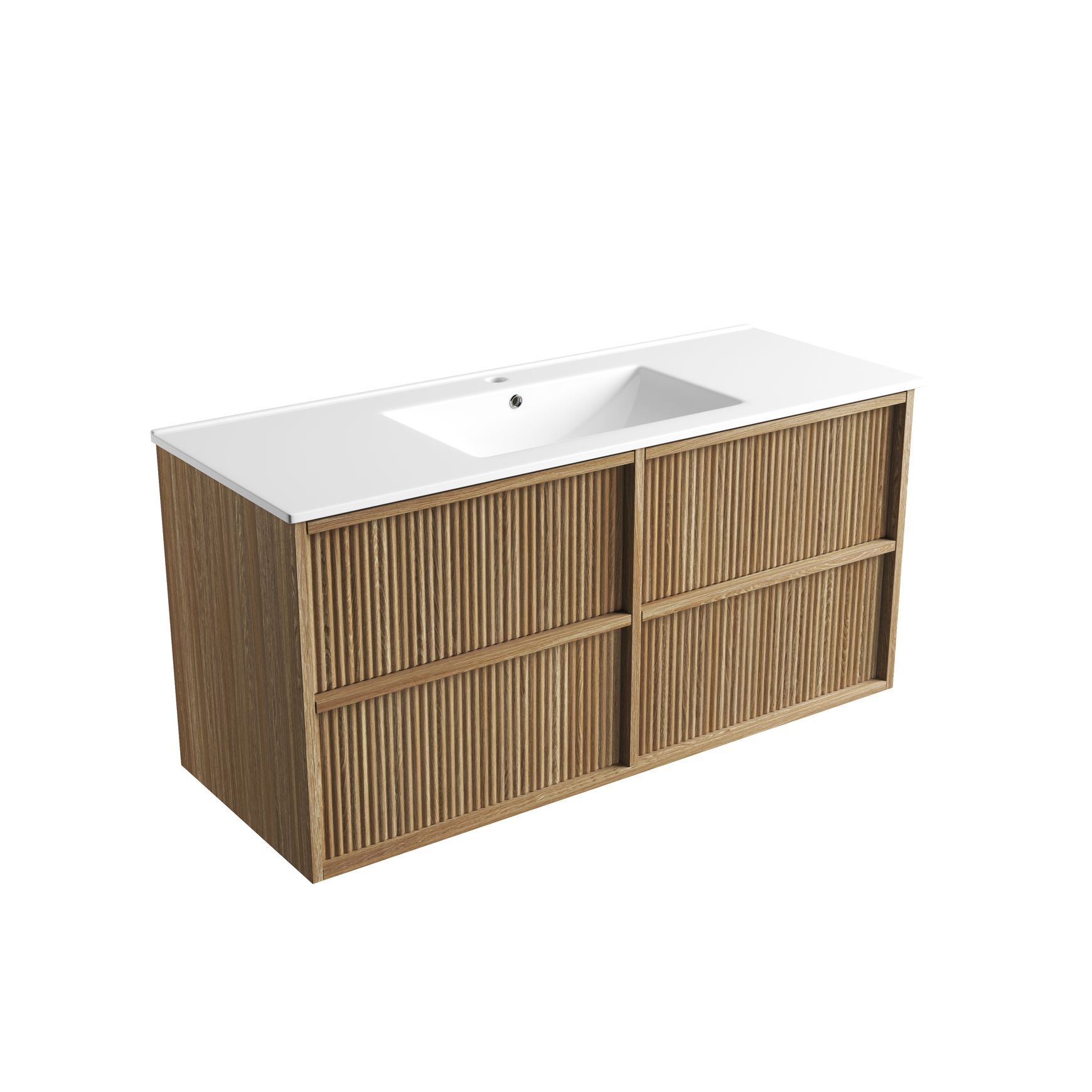 Aulic Venetta Fluted Wall Hung 1200m Harvest Oak vanity