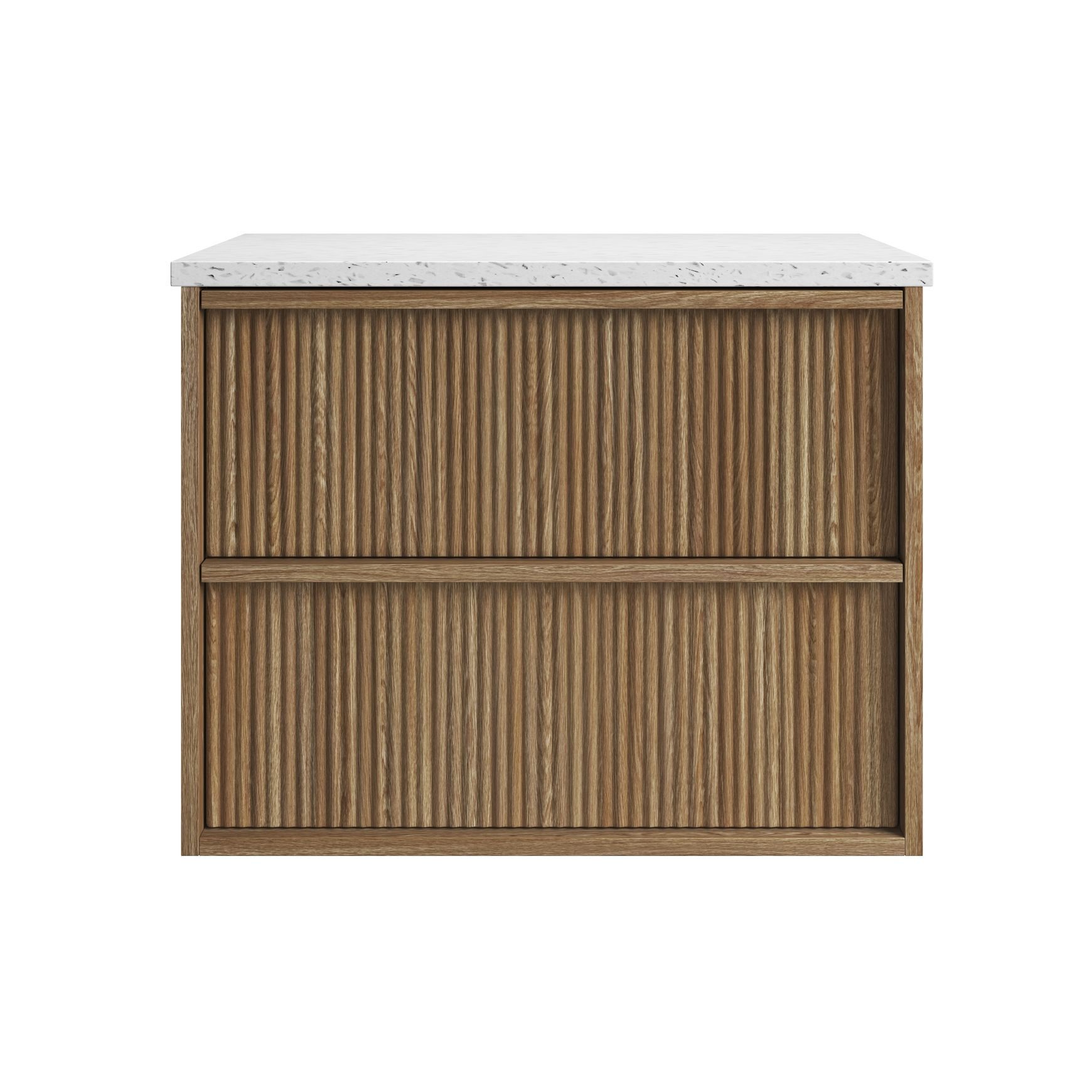 Aulic Venetta Fluted Wall Hung 750m Harvest Oak cabinet