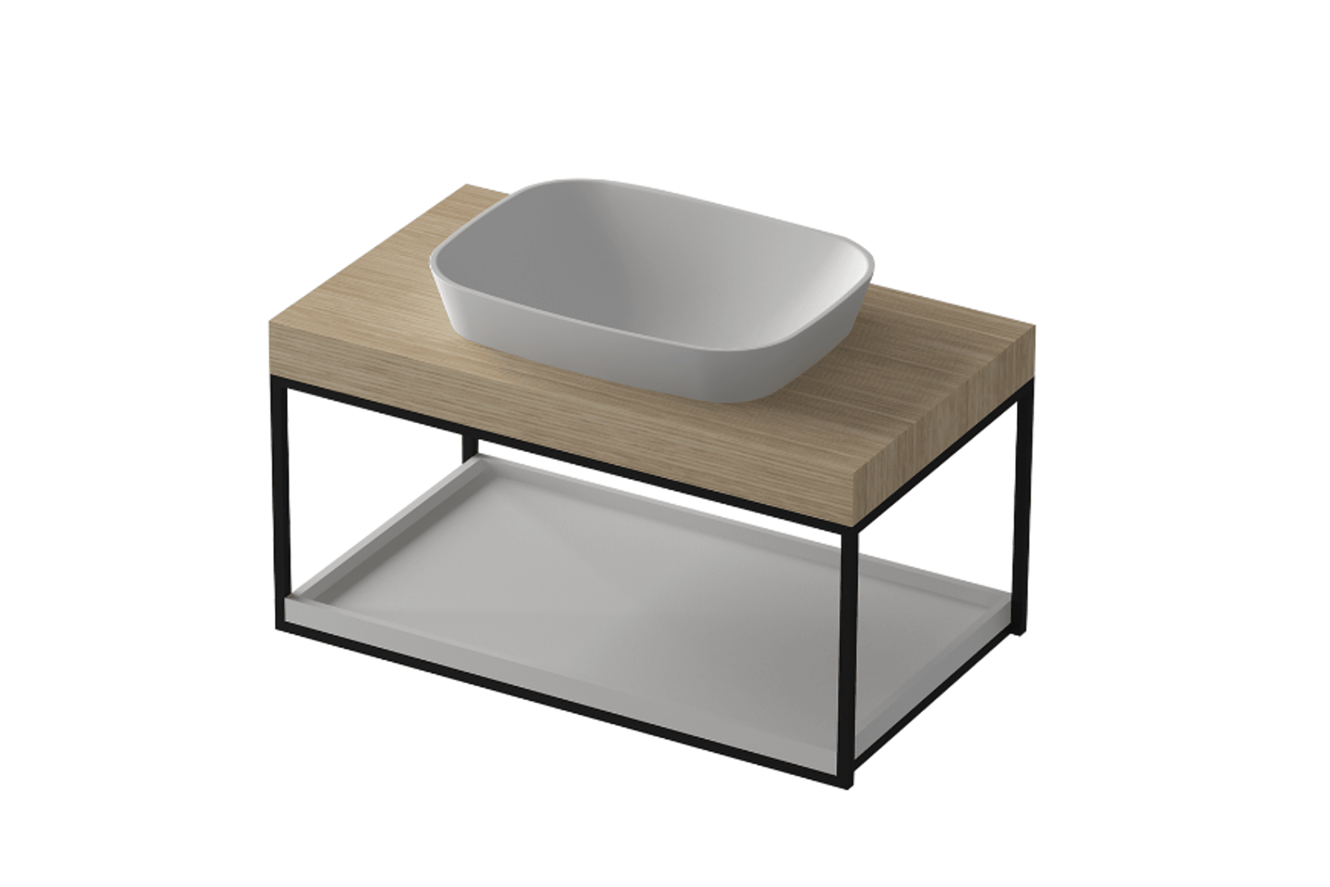 Floorstanding 900mm MDF timber Vanity and Basin G2728-0