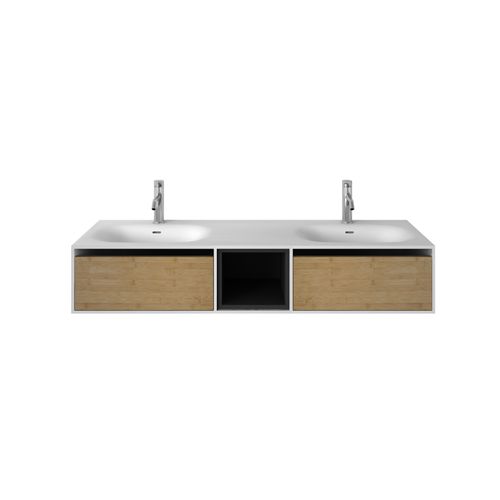 Wall Hung Timber Solid Surface 1500mm Vanity G38488-3