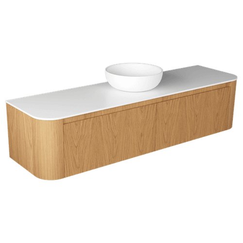 Curved Tondo 1800 2 Drawer Wall Hung Vanity - 5 Colours