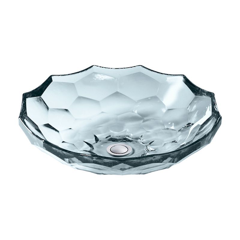 Briolette Faceted Glass Vessel Basin