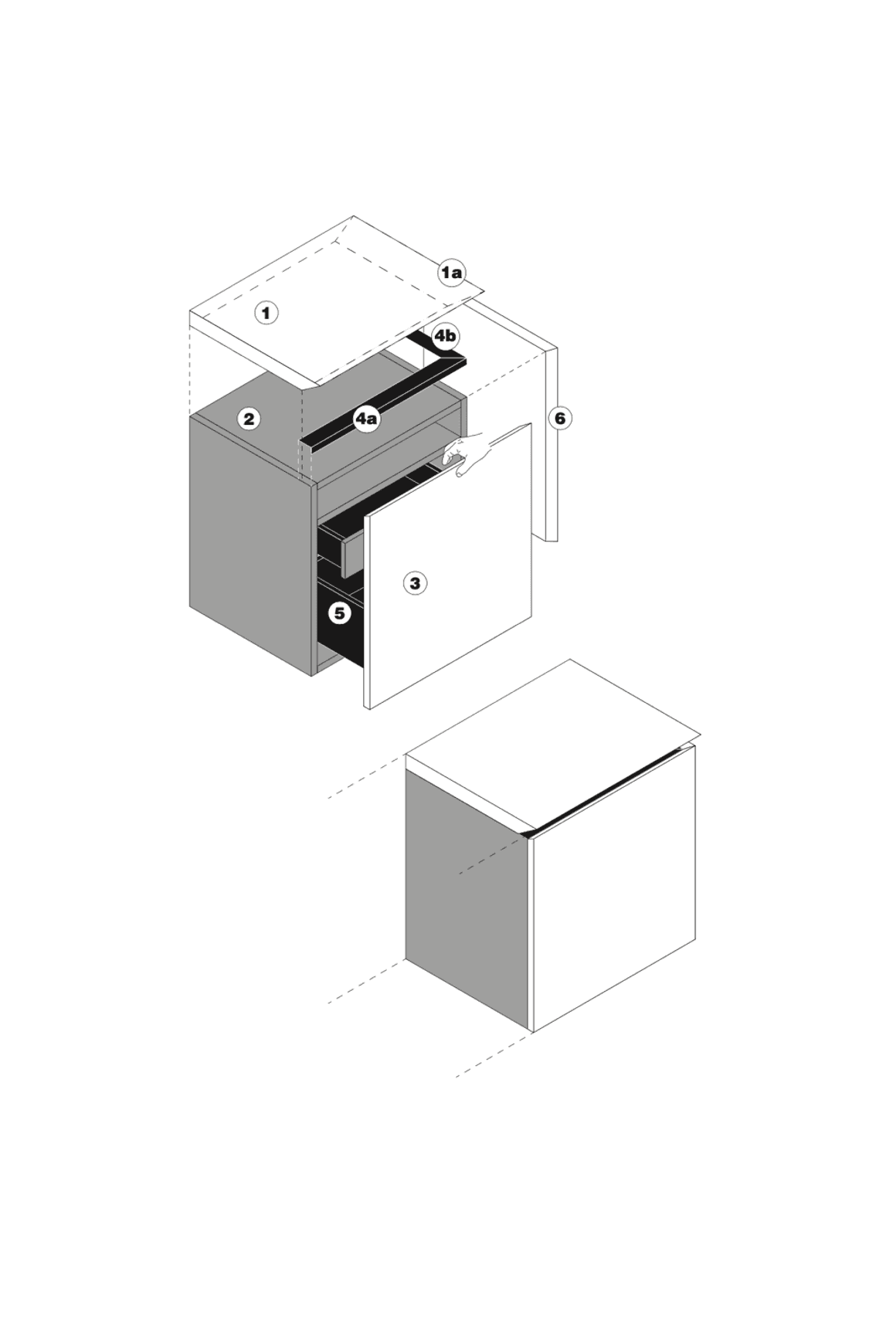 B14 Bathroom System by Boffi dimensions