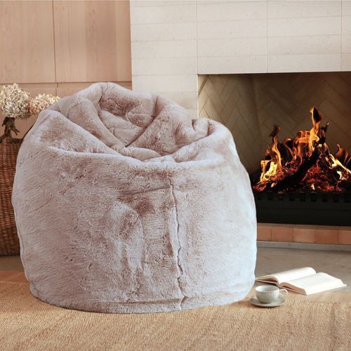 Vegan Fur Bean Bag - Pewter