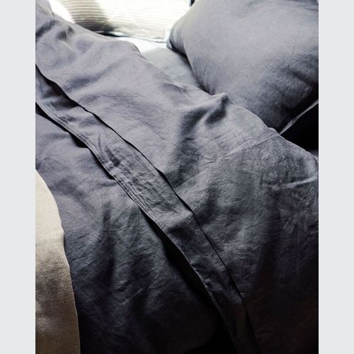 Ravello Linen Flat Sheet - Denim | Weave Home Bed Linen