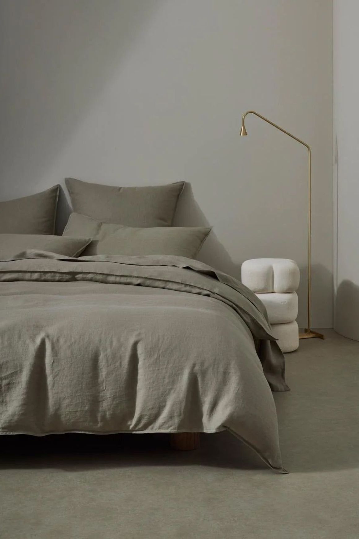 Ravello Linen Fitted Sheet - Caper | Weave Home Bed Linen