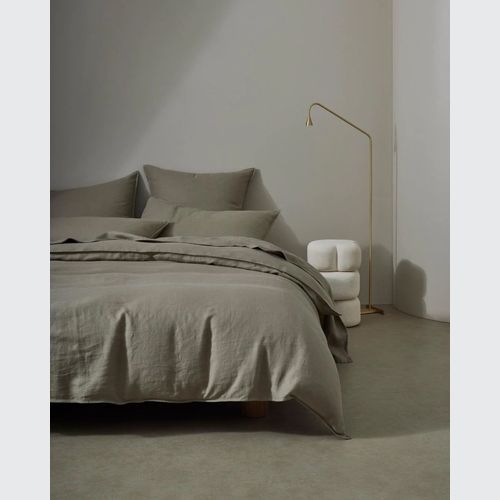 Ravello Linen Fitted Sheet - Caper | Weave Home Bed Linen