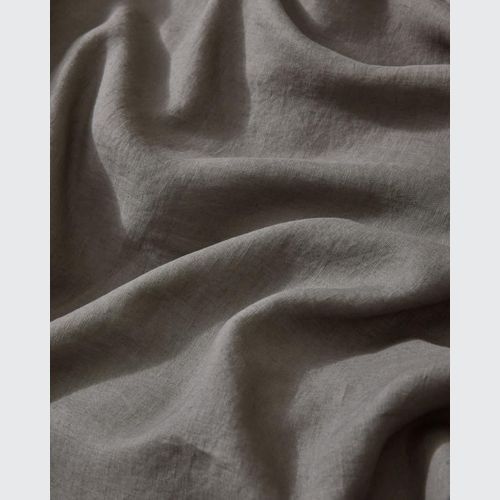 Ravello Linen Fitted Sheet - Charcoal | Weave Home Bed Linen