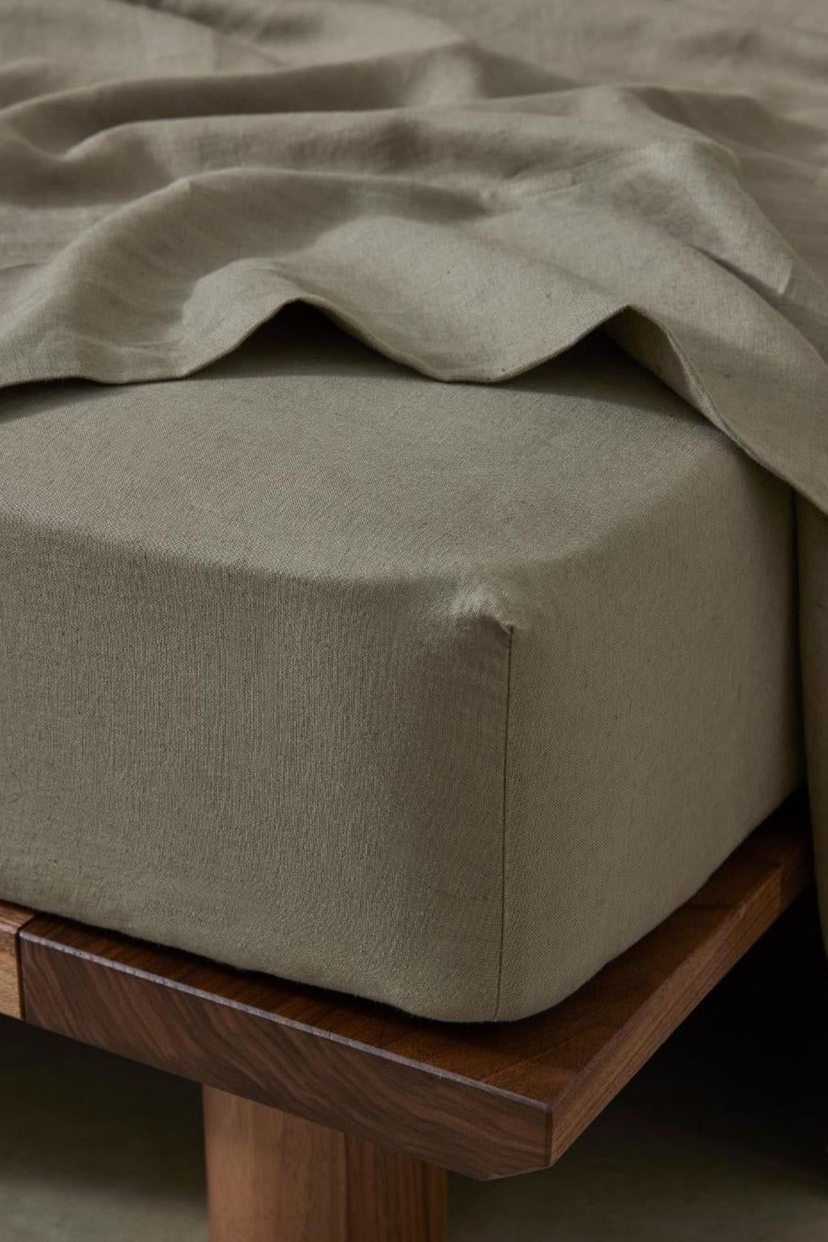 Ravello Linen Fitted Sheet - Caper | Weave Home Bed Linen
