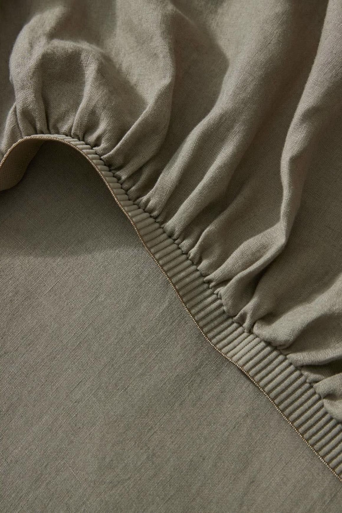 Ravello Linen Fitted Sheet - Caper | Weave Home Bed Linen