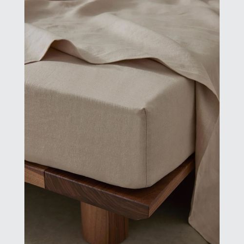 Ravello Linen Fitted Sheet - Shell | Weave Home Bed Linen