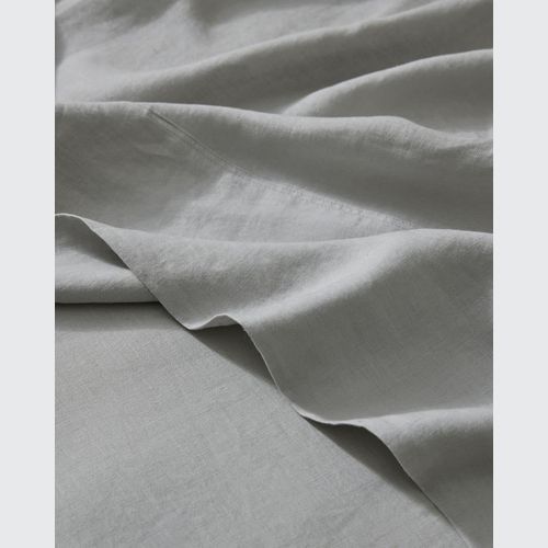Ravello Linen Flat Sheet - Silver | Weave Home Bed Linen