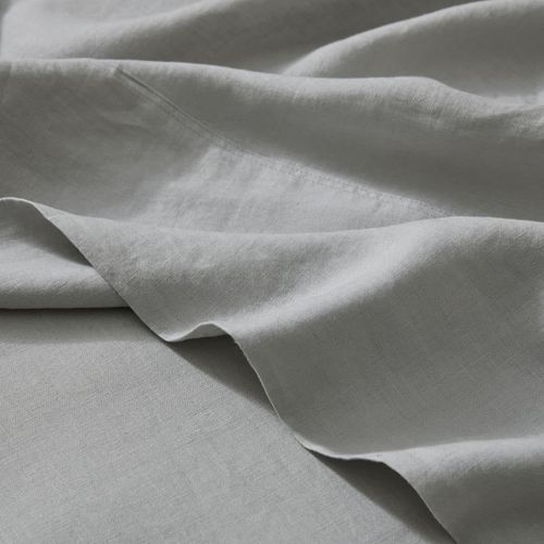 Ravello Linen Flat Sheet - Silver | Weave Home Bed Linen