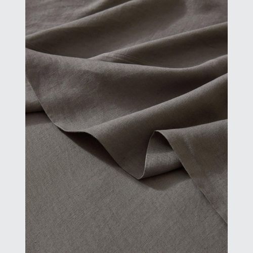 Ravello Linen Flat Sheet - Charcoal | Weave Home Bed Linen