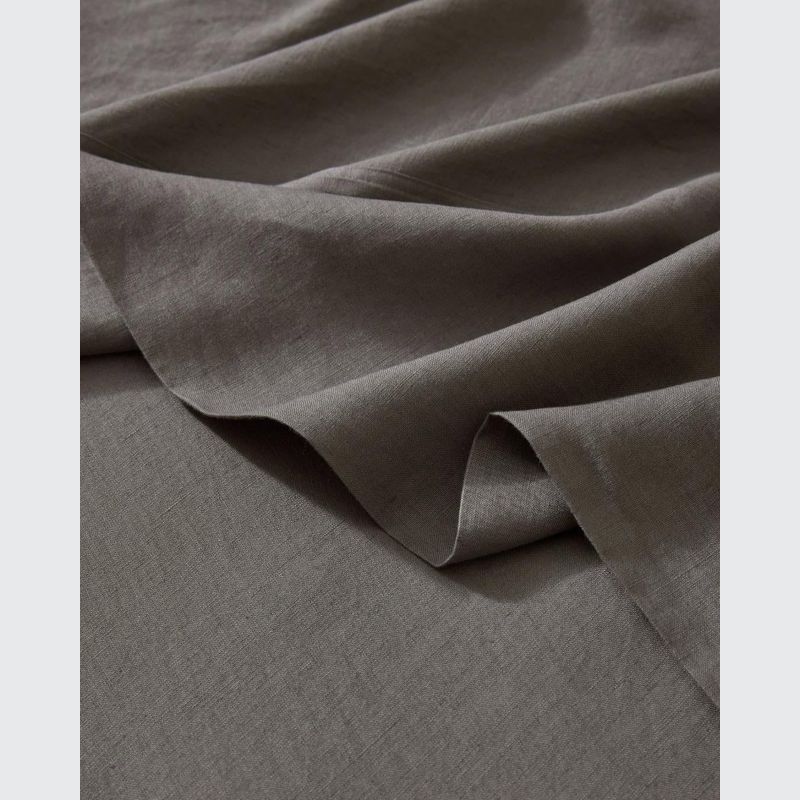 Ravello Linen Flat Sheet - Charcoal | Weave Home Bed Linen