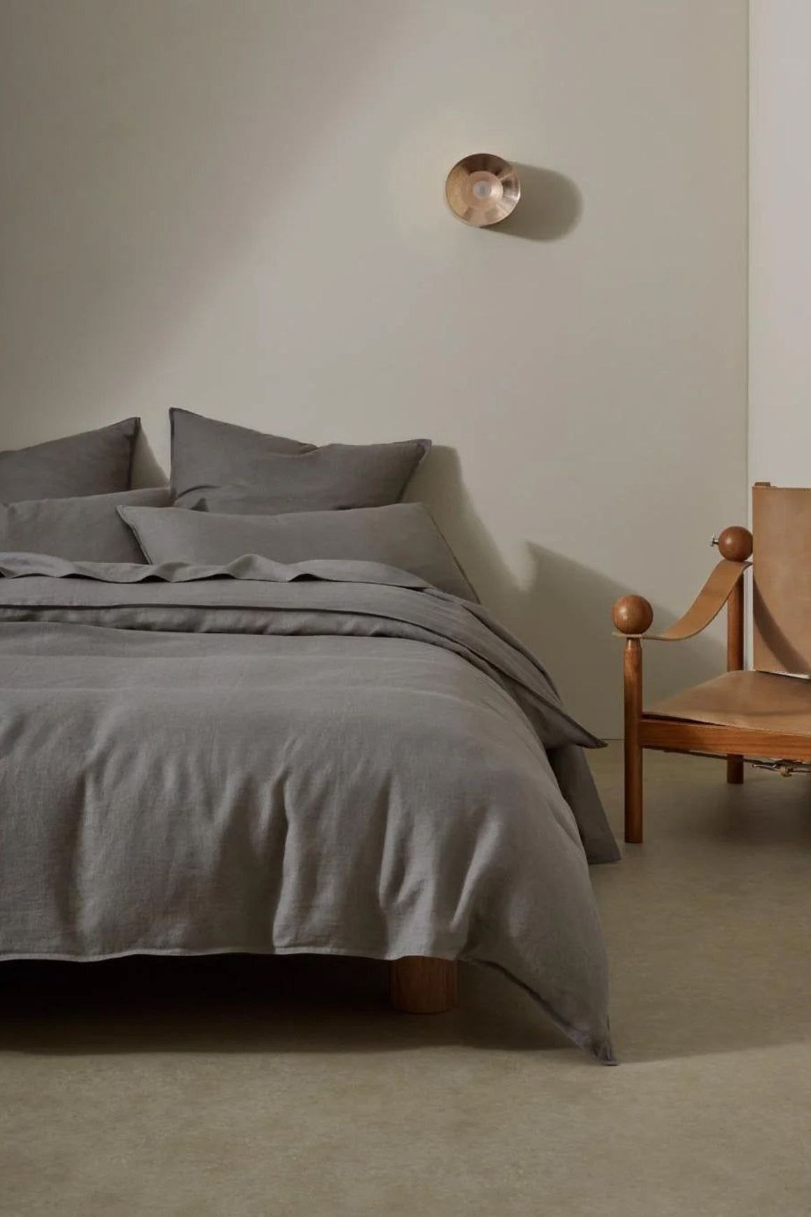 Ravello Linen Flat Sheet - Charcoal | Weave Home Bed Linen