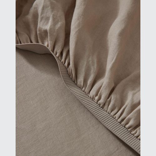 Ravello Linen Fitted Sheet - Shell | Weave Home Bed Linen
