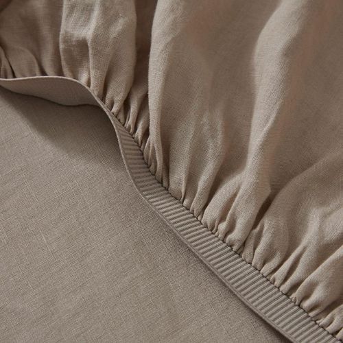Ravello Linen Fitted Sheet - Shell | Weave Home Bed Linen