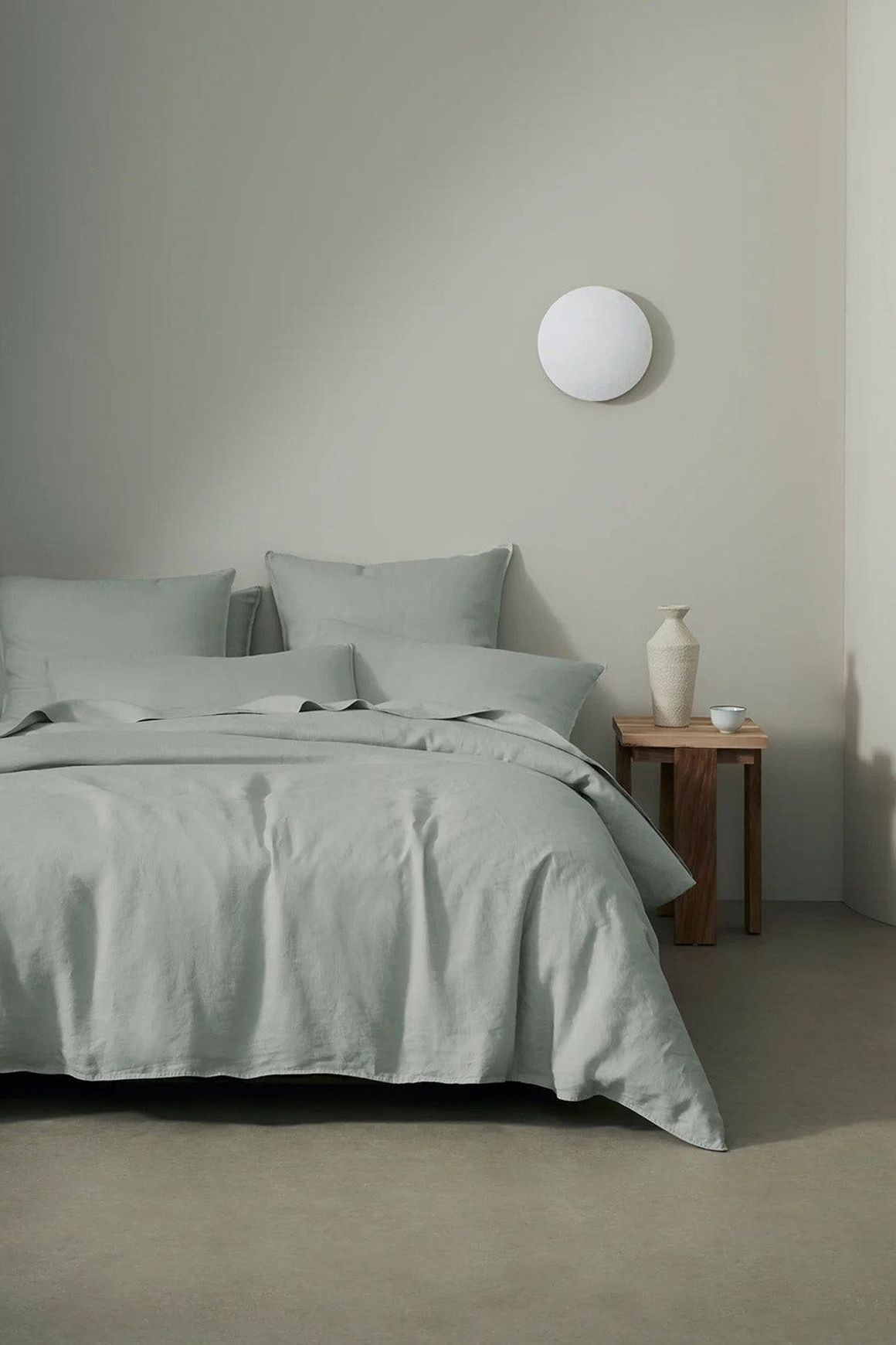 Ravello Linen Fitted Sheet - Sage | Weave Home Bed Linen