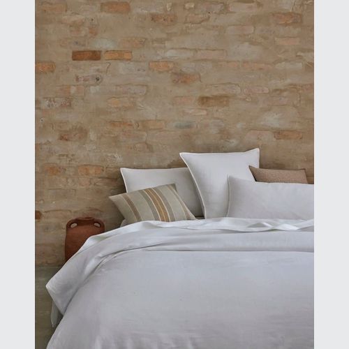 Ravello Linen Fitted Sheet - White | Weave Home Bed Linen