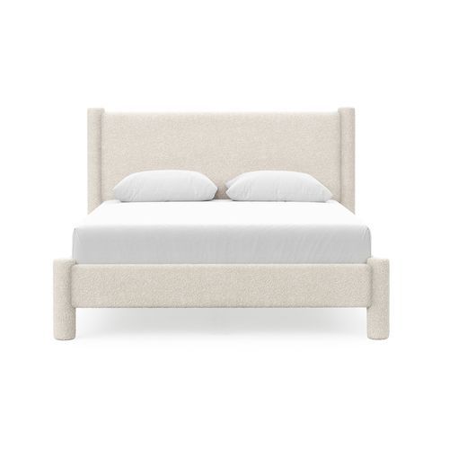 Liora Four Post Queen Bed Frame | Cream Boucle