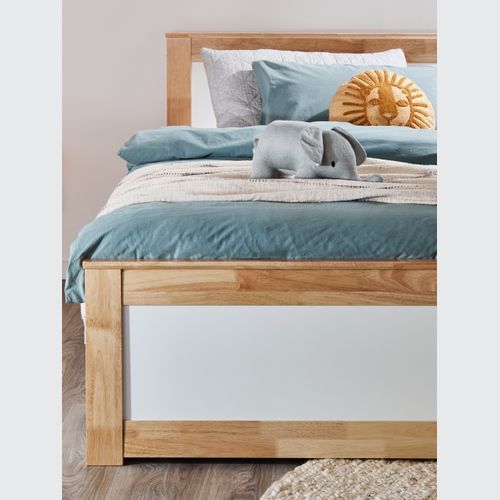 Coco Single Bed with Trundle | Natural Hardwood Frame