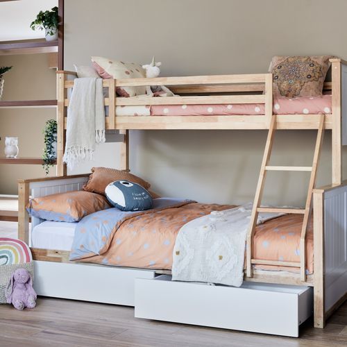 Myer Triple Bunk Bed with Storage | Hardwood Frame