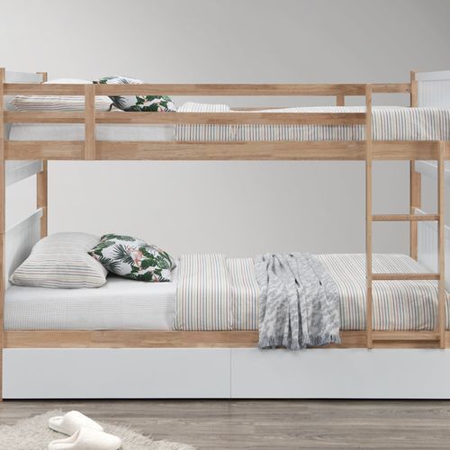Myer King Single Bunk Bed with Storage | Hardwood Frame