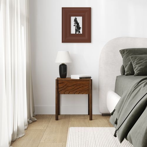 Zyler 1 Drawer Bedside Table | Dark Ash