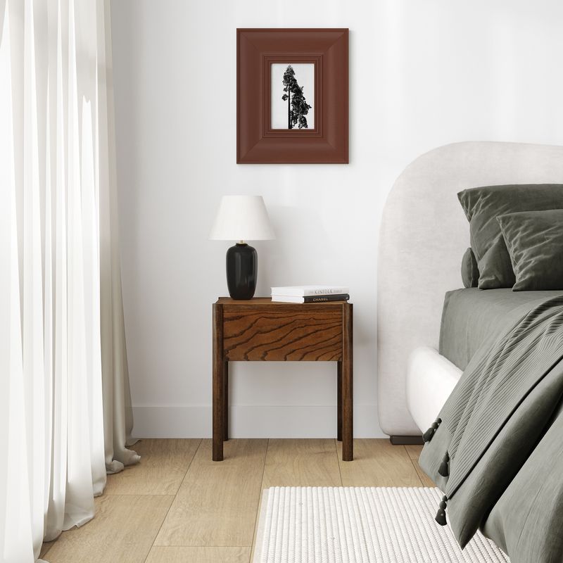 Zyler 1 Drawer Bedside Table | Dark Ash