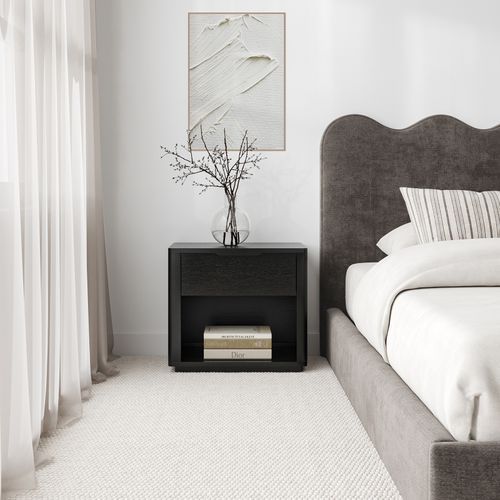 Marcus 1 Drawer Bedside Table | Black